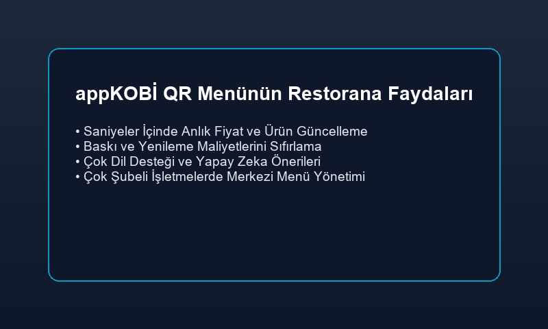 Dijital QR Menü kullanmanın Restoran Yönetimine Sağladığı 6 Stratejik Avantaj